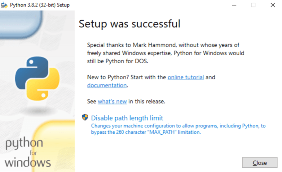 Windows 中的 Python 禁用路径长度限制